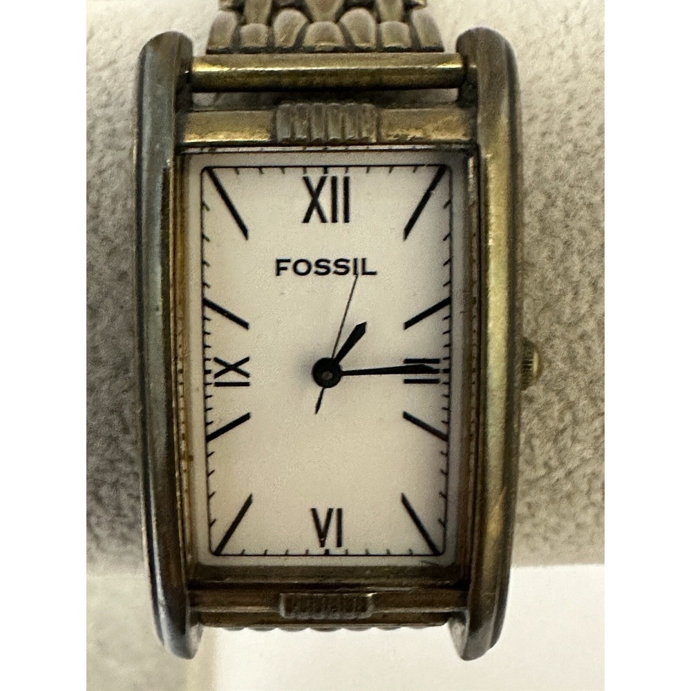 Fossil VT-2477 Mens Vintage Antique Look 24MM‎ 7.25" New Battery Rare Q